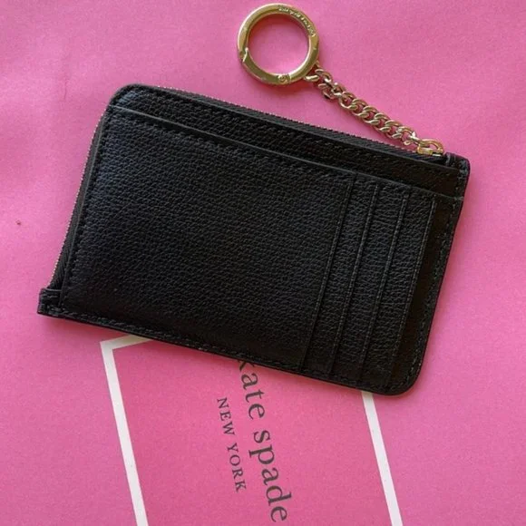 Kate Spade Darcy Medium L-Zip Card Holder Black - Picture 8 of 15